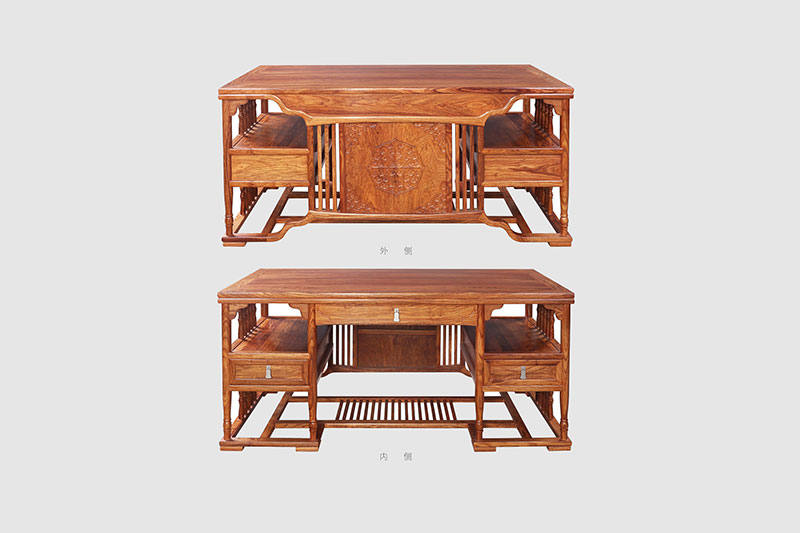 哈密中式家居装饰书房桌椅组合家具效果图